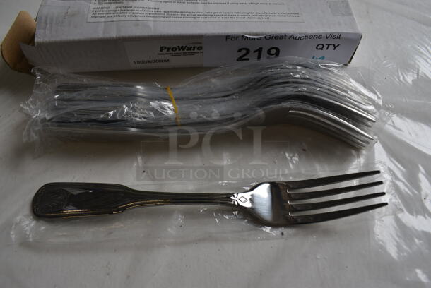 12 BRAND NEW IN BOX! ProWare Stainless Steel Dinner Forks. 8