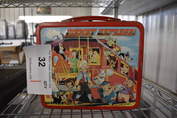 Disney Express Metal Lunchbox w/ Thermos. 8x7x4