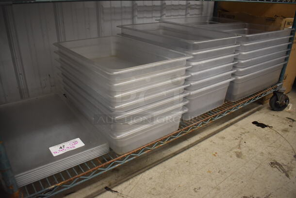 ALL ONE MONEY! Lot of Poly Drop In Bins and Lids; 7 Lids, 7 1/1x4 and 18 1/1x6