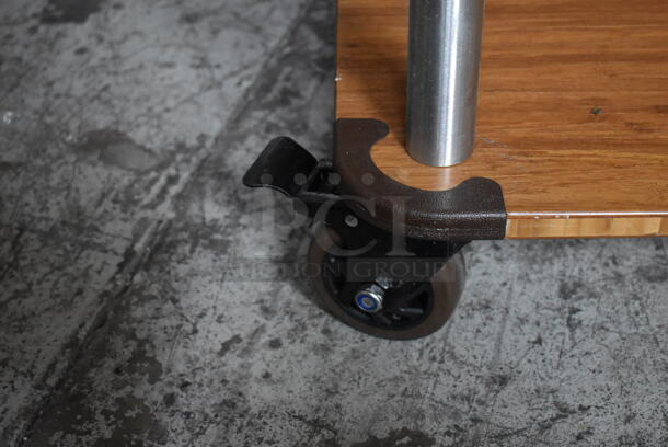 Wooden and Metal 3 Tier Cart w/ Push Handle on Commercial Casters. 41x21x36.5 - Image 6 of 6