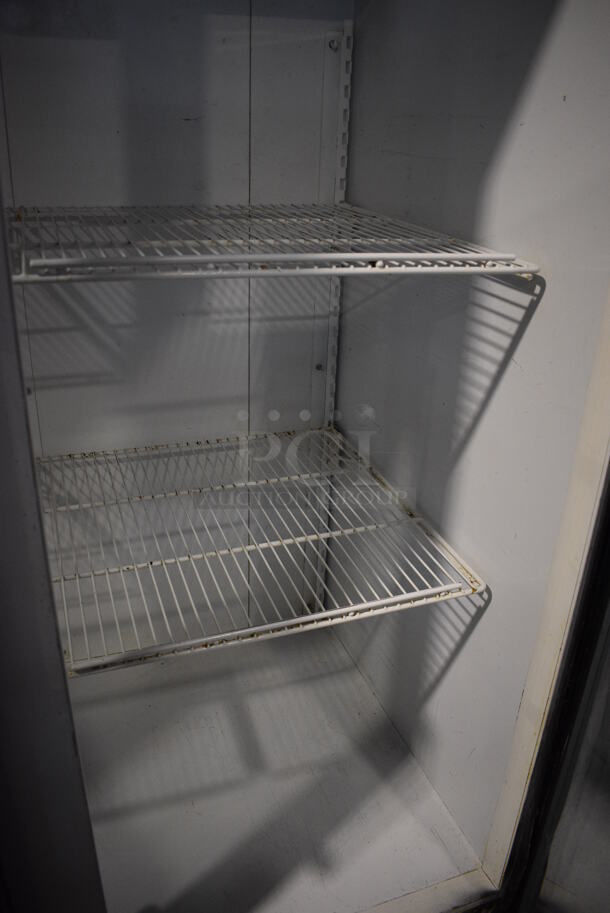 Master-Bilt Model BMG-48 Metal Commercial 2 Door Reach In Cooler Merchandiser w/ Poly Coated Racks. 115 Volts, 1 Phase. 52x34x79. Tested and Working! - Image 5 of 5