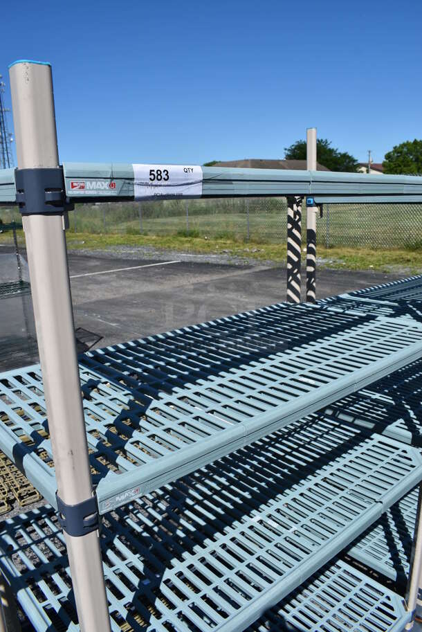 Metro Max Poly and Metal 4 Tier Shelving Unit on Commercial Casters. BUYER MUST DISMANTLE. PCI CANNOT DISMANTLE FOR SHIPPING. PLEASE CONSIDER FREIGHT CHARGES. 42x21x67 - Image 2 of 4
