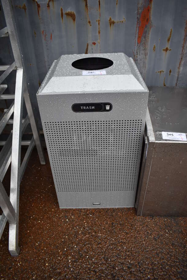 BRAND NEW! Rubbermaid Metal Trash Can Shell. 18.5x18.5x33 - Image 1 of 3