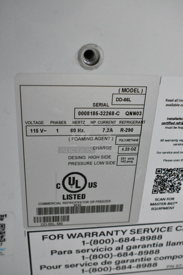 BRAND NEW SCRATCH AND DENT! Master-Bilt DD-66L Metal Commercial 69" Low Glass Ice Cream Dipping Cabinet. 115 Volts, 1 Phase.  Tested and Working! - Image 9 of 10