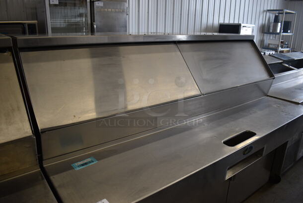 Randell Model PH72E3 Stainless Steel Commercial Sandwich Salad Prep Table Bain Marie Mega Top w/ 2 Doors on Commercial Casters. 72x41.5x55. Tested and Powers On But Does Not Get Cold - Image 4 of 7