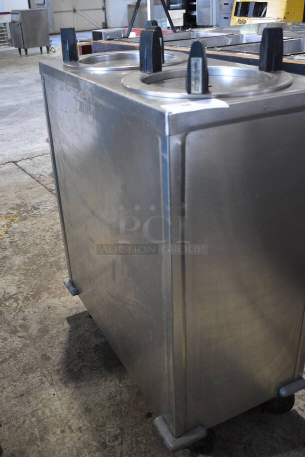 Stainless Steel Commercial 2 Well Plate Return on Commercial Casters. 17x32x40 - Image 2 of 4
