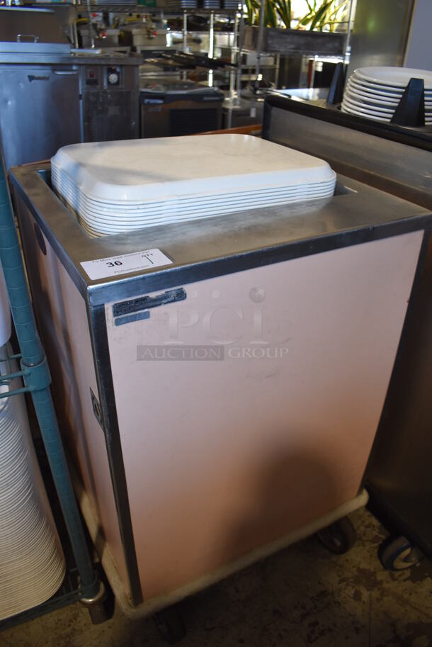 Servolift Eastern TCOH-ST Stainless Steel Commercial Tray Return w/ Cambro Camtray Poly Food Trays on Commercial Casters. 23x23x36. Trays 18.5x14.5x1
 - Image 2 of 5