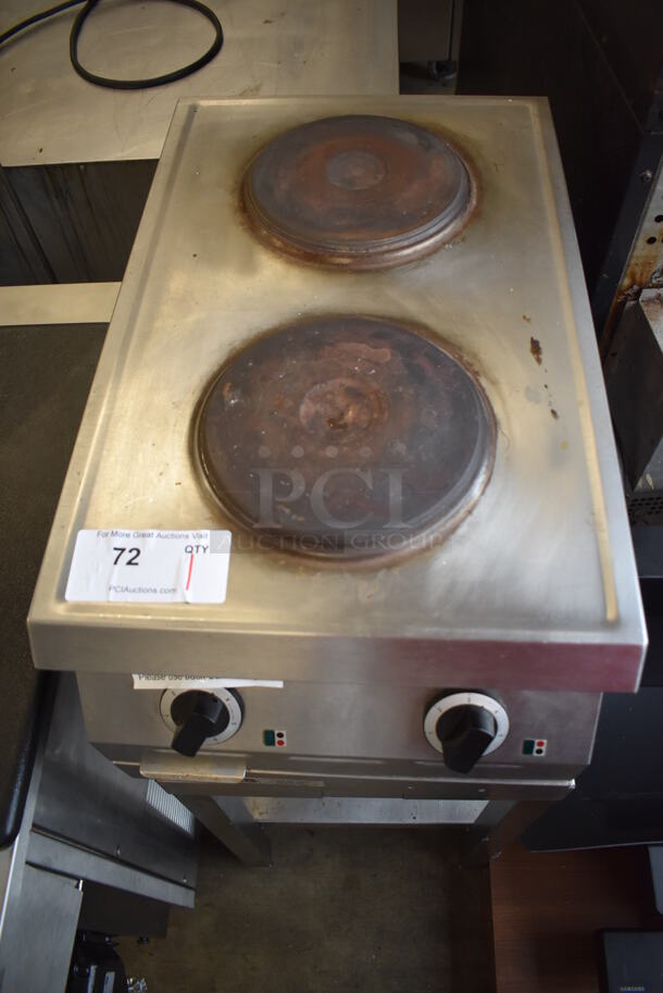 Garland ED-15THSE Stainless Steel Commercial Countertop Electric Powered 2 Burner Hot Plate Range on Stand. 208 Volts, 3 Phase. 15x24x38 - Image 4 of 7