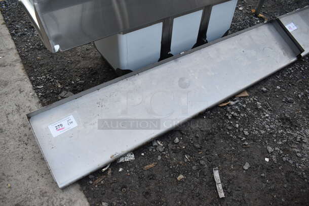 Stainless Steel Shelf w/ Wall Mount Brackets. 60x12x7 - Image 1 of 3