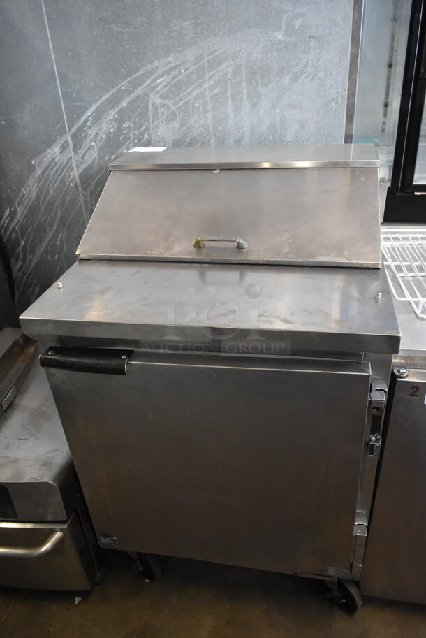 Beverage Air SP27 Stainless Steel Commercial Sandwich Salad Prep Table Bain Marie Mega Top on Commercial Casters. 115 Volts, 1 Phase. Tested and Powers On But Does Not Get Cold
