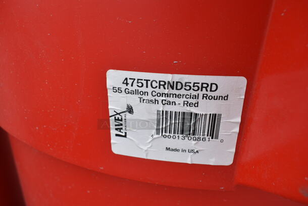 3 BRAND NEW SCRATCH AND DENT! Cans; Lavex 475TCRND55RD 55 Gallon Red Round Commercial Trash Can, Black Mixed Recycling and Chrome Finish Trash Can. 3 Times Your Bid! - Image 4 of 8