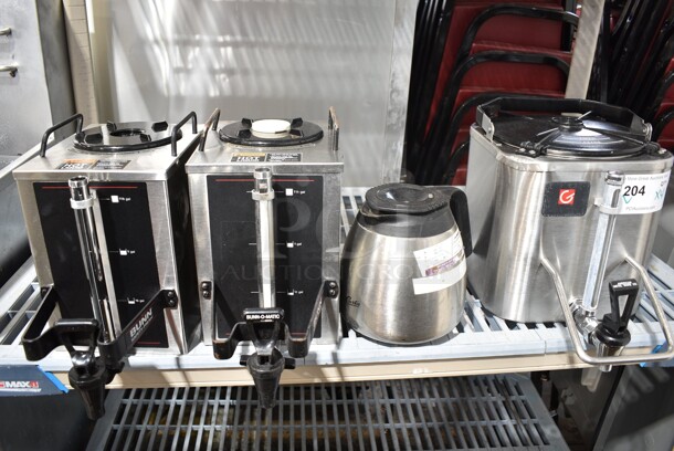 4 Various Metal Items; 3 Satellite Servers and 1 Coffee Pot. 4 Times Your Bid! - Image 1 of 11