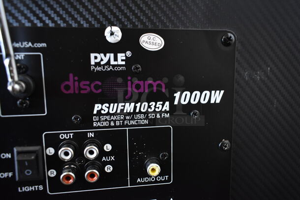 Pyle PSUFM1035A Disco Jam 1000 Watt 2 Way DJ Bluetooth Speaker with LED Lights - Image 7 of 8