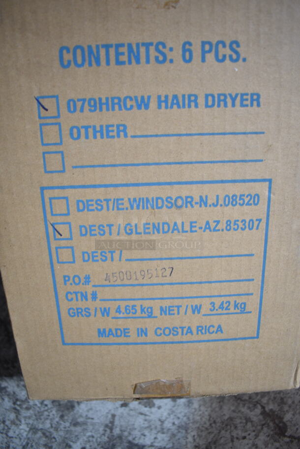 Box of 6 BRAND NEW! Conair 079HRCW 1875 Watt Cord Keeper Dryer.  - Image 4 of 4