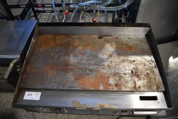 APW Wyott Stainless Steel Commercial Countertop Propane Gas Powered Flat Top Griddle. 36x26x17 - Image 3 of 5