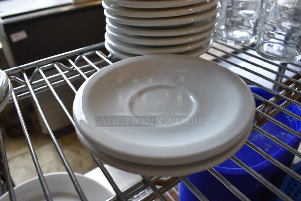 15 White Ceramic Saucers. 5.5x5.5x1. 15 Times Your Bid! - Image 2 of 3