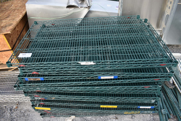 ALL ONE MONEY! Lot of 20 Metro Green Finish Wire Shelves. 48x30x1.5