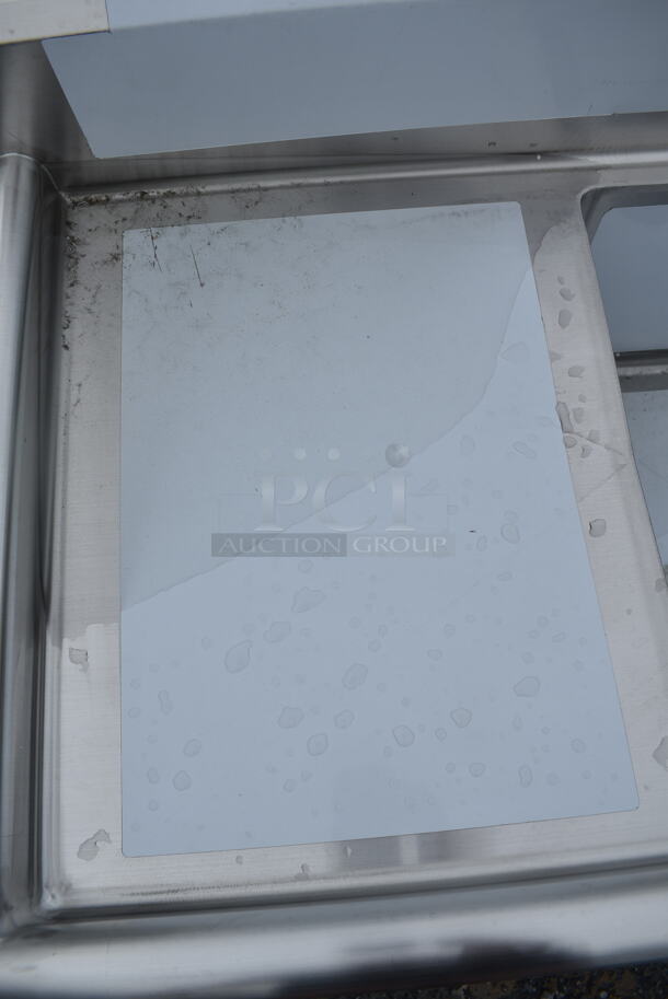 BRAND NEW SCRATCH AND DENT! Steelton 522CS11818L 38 3/4" 18-Gauge Stainless Steel One Compartment Commercial Sink with Left Drainboard - 18" x 18" x 12" Bowl. No Legs.  - Image 4 of 5