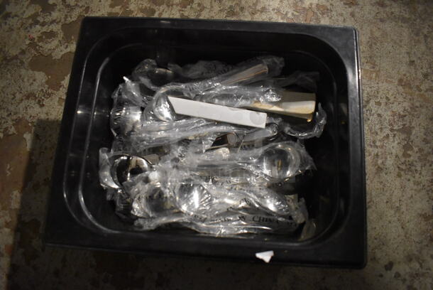 ALL ONE MONEY! Lot of 4 Bins of Various Silverware Including Spoons and Forks - Image 2 of 7