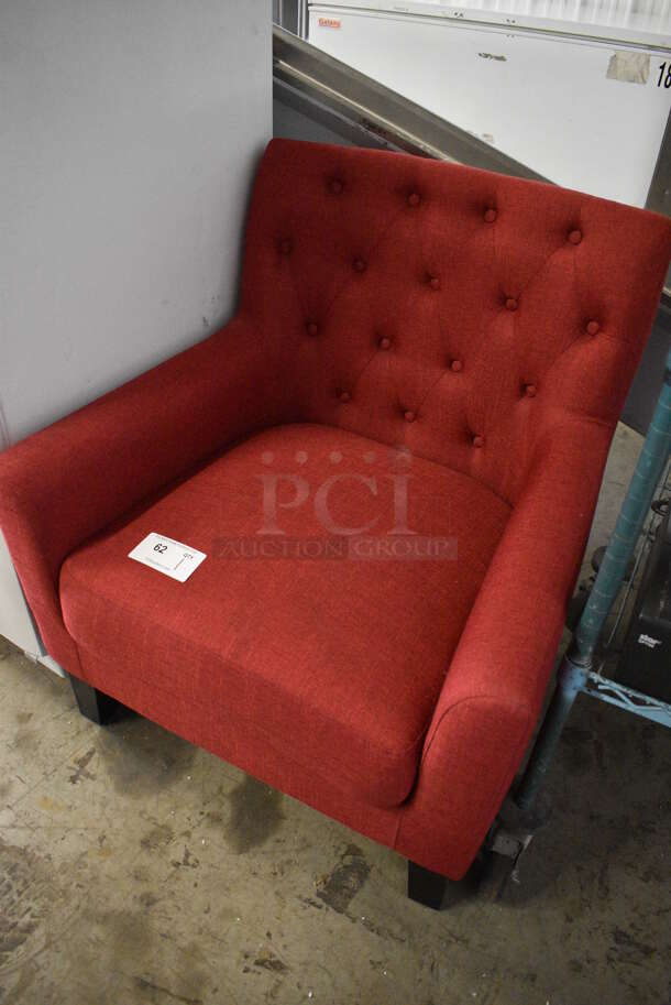 Red Chair w/ Arm Rests. 30x28x32 - Image 2 of 5
