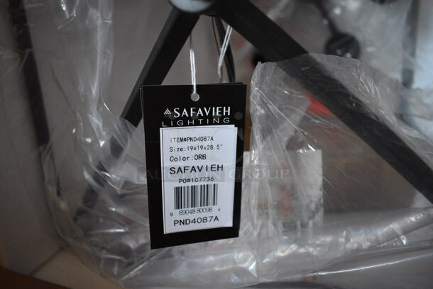 BRAND NEW SCRATCH AND DENT! Safavieh Lighting Black Metal Light Fixture.  - Image 4 of 5