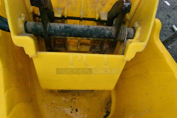 2 Yellow Poly Mop Bucket w/ Wringing Attachment on Commercial Casters. 2 Times Your Bid! - Image 3 of 10