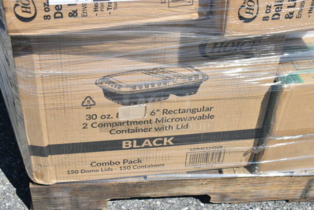 PALLET LOT of 33 BRAND NEW Boxes Including 130WBKSPOONH Choice Black Heavy Weight Wrapped Plastic Teaspoon - 1000/Case, 129MCS28B Choice 28 oz. Black Rectangular Microwavable Heavy Weight Container with Lid 8 3/4" x 6 1/4" x 1 3/4" - 150/Case, 2 Box 128HD8COMBO ChoiceHD 8 oz. Microwavable Translucent Plastic Deli Container and Lid Combo Pack - 240/Case, 129MCS242CB Choice 30 oz. Black 8 3/4" x 6" x 2 3/4" 2-Compartment Rectangular Microwavable Heavy Weight Container with Lid - 150/Case, 2 Box 130WHSPOONH Choice White Heavy Weight Plastic Teaspoon - 1000/Case, 130BKFKSNH Choice Black Heavy Weight Wrapped Plastic Cutlery Pack with Napkin - 500/Case, 500TO993C3 Choice 9" x 9" x 3" Microwaveable 3-Compartment Black / Clear Plastic Hinged Container - 100/Case, 795PTOBK8 Choice Black Microwavable Folded Paper #8 Take-Out Container 6" x 4 3/4" x 2 1/2" - 300/Case, 127P2C Choice Clear Plastic Souffle Cup / Portion Cup - 2 oz. - 2500/Case, 4 Box 130BFORKWP Choice Individually Wrapped Medium Weight Black Plastic Fork - 1000/Case, 795PTOKFT8 Choice Kraft Microwavable Folded Paper #8 Take-Out Container 6" x 4 3/4" x 2 1/2" - 300/Case, 612D3COMP Choice 8 1/2"x 6 3/8" 3-Compartment Oblong Foil Take-Out Container with Board Lid - 250/Case, 795PTOBK8 Choice Black Microwavable Folded Paper #8 Take-Out Container 6" x 4 3/4" x 2 1/2" - 300/Case, 127CH04 Choice 4 oz. Clear RPET Hinged Deli Container - 400/Case, 347BP10C3BK Choice 10 1/4" 3-Compartment Black Plastic Plate - 500/Case. 33 Times Your Bid!  - Image 5 of 12