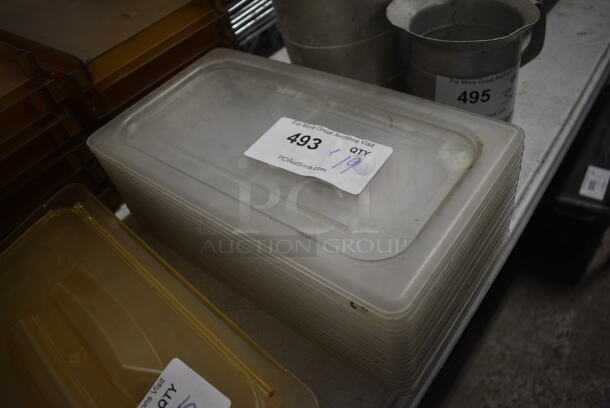 ALL ONE MONEY! Lot of 19 Clear Poly 1/3 Size Drop In Bin Lids! - Image 2 of 2