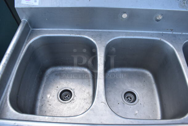 Stainless Steel Commercial 3 Bay Sink w/ Right Side Drain Board. 74x26x42. Bays 16x19x13. Drain Board 19x23x1 - Image 2 of 6