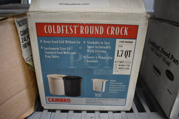 2 BRAND NEW IN BOX! Cambro White Poly Coldfest Round Crock. 7x7x6. 2 Times Your Bid! - Image 3 of 3