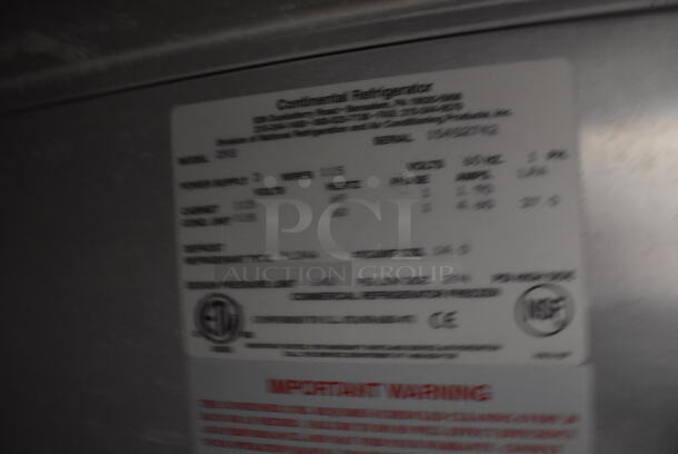 Continental 2RE ENERGY STAR Stainless Steel Commercial 2 Door Reach In Cooler on Commercial Casters. 115 Volts, 1 Phase. 57x34x82. Tested and Powers On But Does Not Get Cold - Image 4 of 6