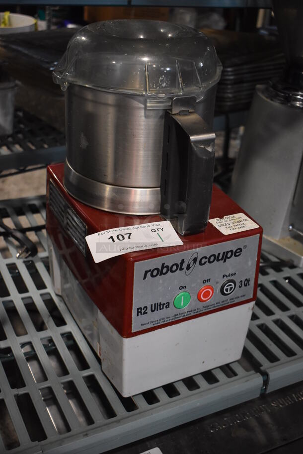 Robot Coupe R2U Metal Commercial Countertop Food Processor w/ Bowl, Lid and S Blade. 120 Volts, 1 Phase. 8x11x17. Tested and Working! - Image 5 of 7