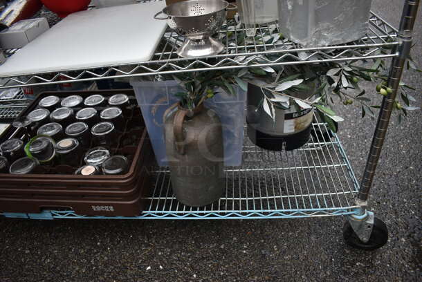 ALL ONE MONEY! Lot of 5 Tiers of Various Smallwares Including White Ceramic Dishes, Glassware, Poly Bins and Food Processor Piece. Does Not Include Shelving Unit - Image 7 of 7