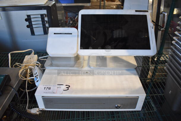 ALL ONE MONEY! Lot of Clover C100 POS Monitor, Clover P100 Receipt Printer and Metal Cash Drawer - Image 7 of 8