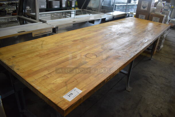 Butcher Block Table on Metal Legs. 120x36.5x34 - Image 2 of 4