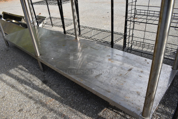 Stainless Steel Table w/ Back Splash and Under Shelf. 96x30x39 - Image 3 of 4