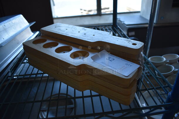 11 Wooden Beer Sampler Paddles. 14.5x3x1. 11 Times Your Bid! - Image 1 of 3