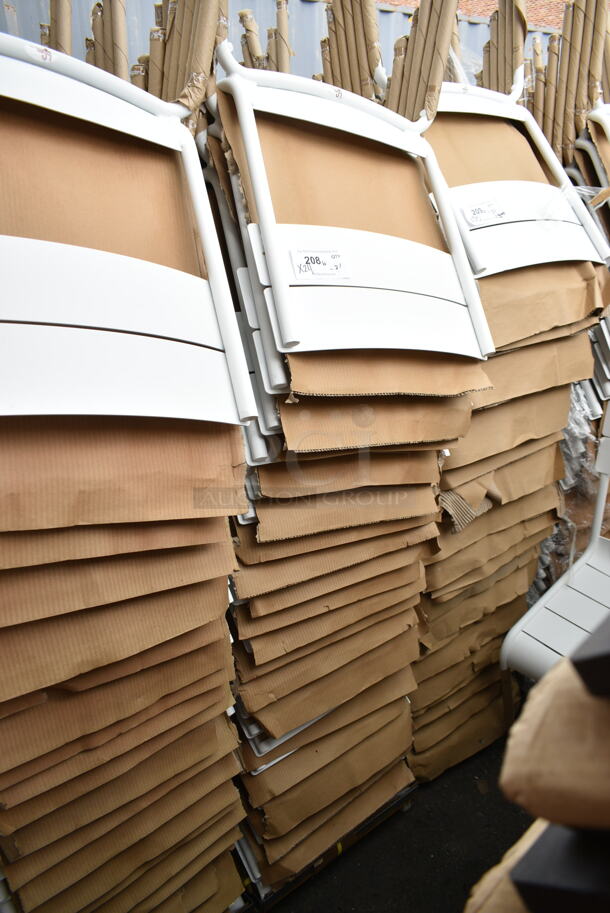 24 BRAND NEW! BFM Seating PH812CWH White Beachcomber Outdoor Dining Height Chair. 24 Times Your Bid! - Image 4 of 5