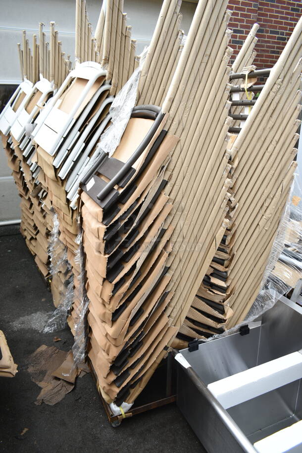 18 BRAND NEW! BFM Seating PH302BBR-BZ Bayview Barstool, Ladder Back, Synthetic Teak Wood Back & Seat, Outdoor/indoor, Powder Coated. 18 Times Your Bid! - Image 4 of 5
