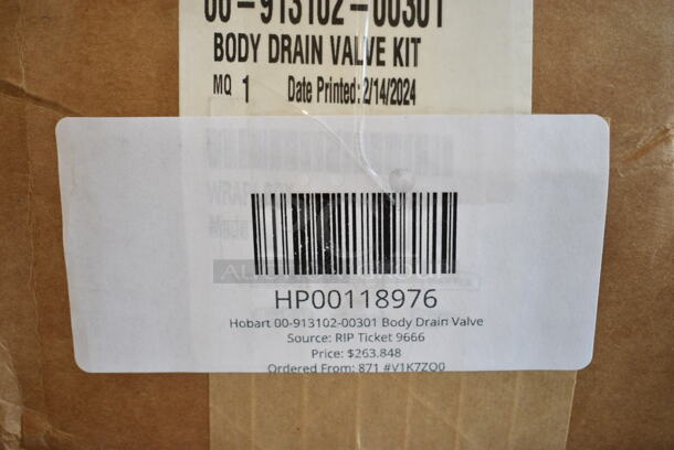 BRAND NEW SCRATCH AND DENT! HP00118976 Hobart 00-913102-00301 Body Drain Valve - Image 4 of 4