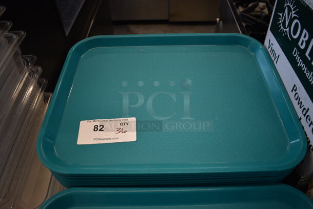 36 Poly Teal Food Trays. 18x14x1. 36 Times Your Bid! - Image 1 of 4