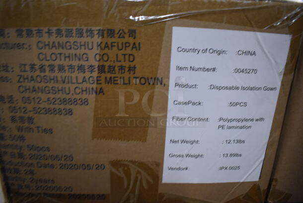 PALLET LOT OF 25 Boxes of BRAND NEW Manchester Mills 0045270 Disposable Isolation Gowns. 25 Times Your Bid! - Image 5 of 6