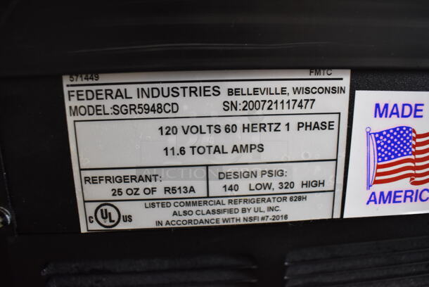 Federal SGR5948CD Metal Commercial Floor Style Deli Display Case Merchandiser. 120 Volts, 1 Phase. 59x36x49. Tested and Working! - Image 6 of 7