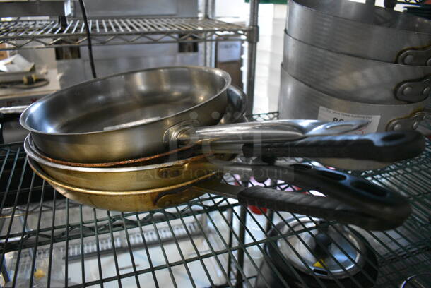 4 Various Metal Items; Sauce Pan and 3 Skillets. Includes 23x13x2. 4 Times Your Bid!