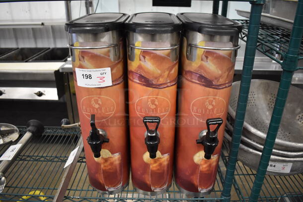 3 Stainless Steel Commercial Beverage Holder Dispensers. 6x17x22. 3 Times Your Bid! - Image 1 of 4