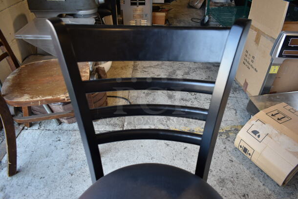 4 BRAND NEW! Black Dining Height Chairs w/ Ladder Back Rest and Black Seat Cushions. 4 Times Your Bid! - Image 4 of 6