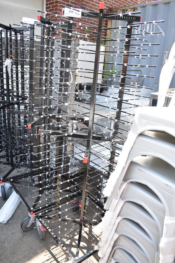 3 BRAND NEW SCRATCH AND DENT! Jack Stack 40AJS104 Black Metal Drying Racks on Commercial Casters. 3 Times  Your Bid! - Image 3 of 9