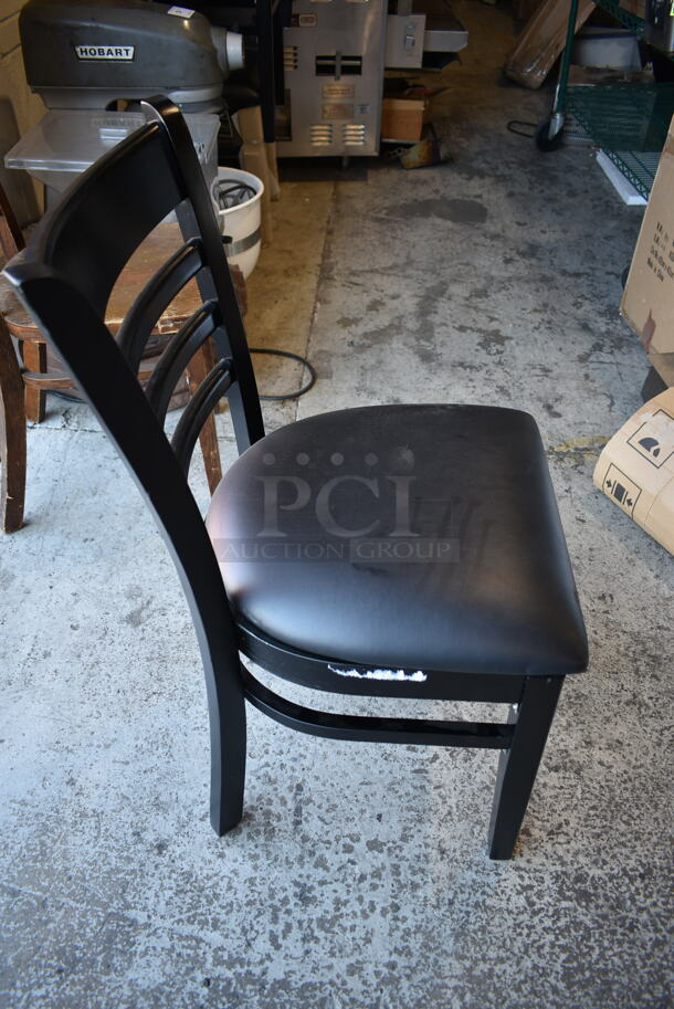 4 BRAND NEW! Black Dining Height Chairs w/ Ladder Back Rest and Black Seat Cushions. 4 Times Your Bid! - Image 5 of 6