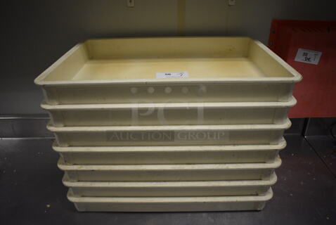 7 White Poly Dough Bins. 18x26x3. 7 Times Your Bid! (kitchen)