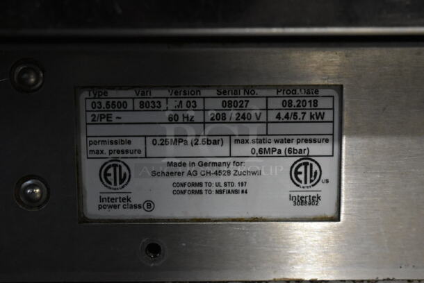 2018 Schaerer Barista Stainless Steel Commercial Countertop 2 Group Espresso Machine w/ 2 Steam Wands and 2 Hoppers. 208/240 Volts, 1 Phase. - Image 5 of 5